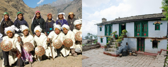 Traditional Rung Bhotiya community members and Himalayan village life.