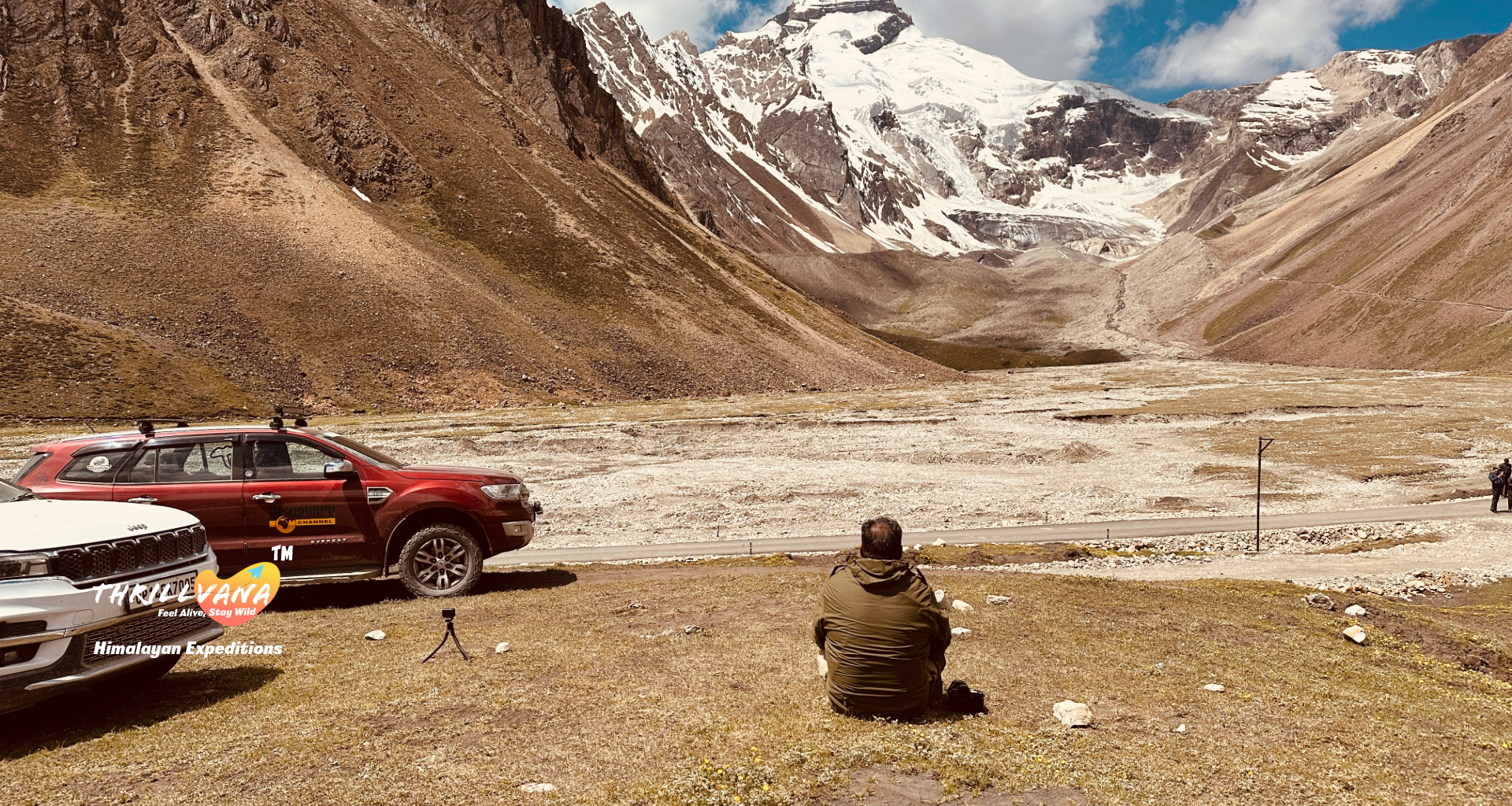Travelers driving their own SUV during the Adi Kailash Self-Drive Expedition through the Himalayan roads near Gunji and Om Parvat in Uttarakhand.